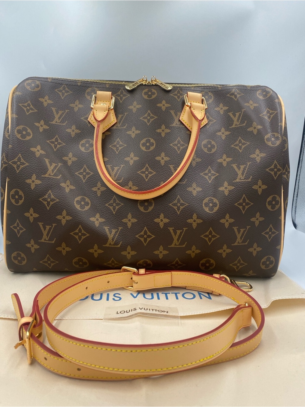 Monogram 35 with Natural Faux Vachetta Trim